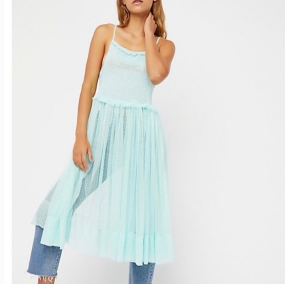 New Free People Can't Stop Won't Stop Slip Dress Size XS/S Mint